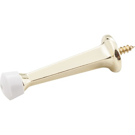 Hardware Resources Solid Door Stop with Fixed Screw Attachment - Finish: Polished Brass DS03-PB